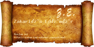 Zakariás Edömér névjegykártya
